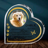 Plaque acrylique personnalisée en forme de cœur personnalisée pour les propriétaires d’animaux de compagnie - Photo personnalisée Je suis ici à l’intérieur de votre cœur